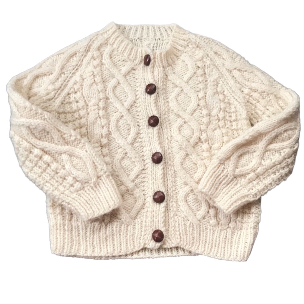 Adorable hand knit aran cardigan